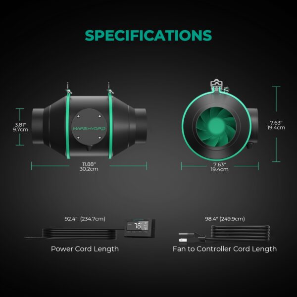 Mars Hydro 100mm Abluftset mit Aktivkohlefilter – Bild 6