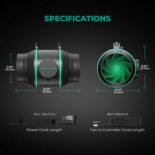 Mars Hydro 150mm Abluftset mit Aktivkohlefilter – Bild 8