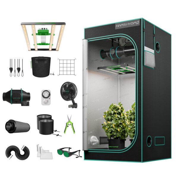 Mars Hydro Growbox Komplettset – 100×100×180 cm Growzelt + FC-E3000