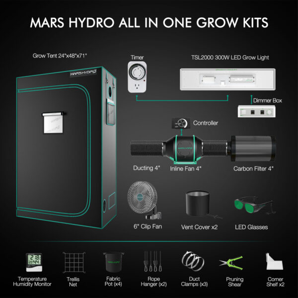 Mars Hydro Growbox Komplettset – 120×60×180 cm Growzelt – Bild 3
