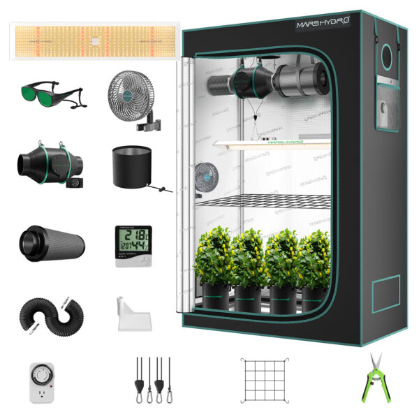 Mars Hydro Growbox Komplettset – 120×60×180 cm Growzelt